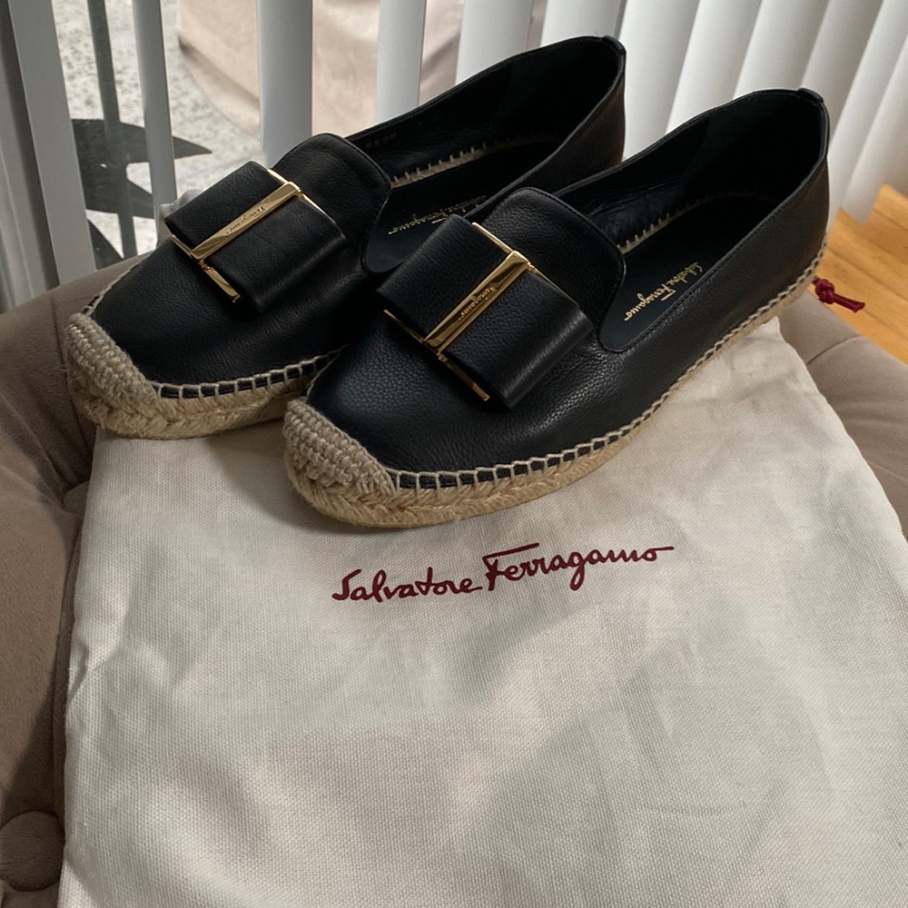 Ferragamo leather espadrille
